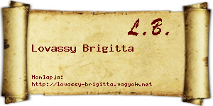 Lovassy Brigitta névjegykártya